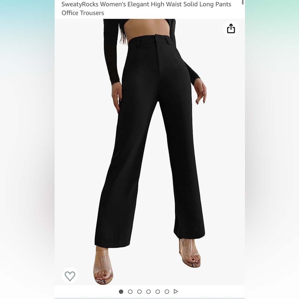 SweatyRocks high waisted solid black office trousers